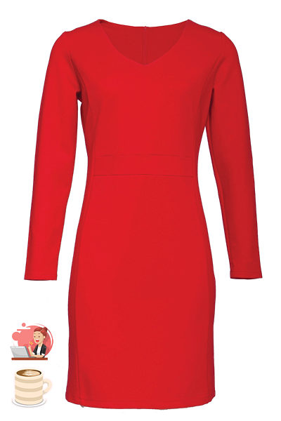 Červené šaty s dlouhým rukávem Smashed Lemon Ariana