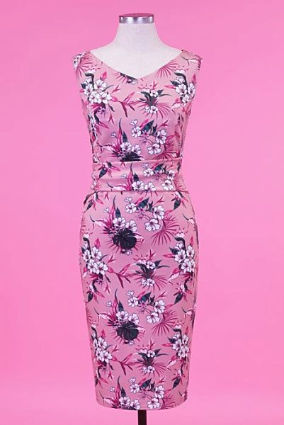 Růžové šaty s květy Lady V London Jocelyn