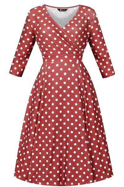 Červené šaty s puntíky Lady V London Lyra