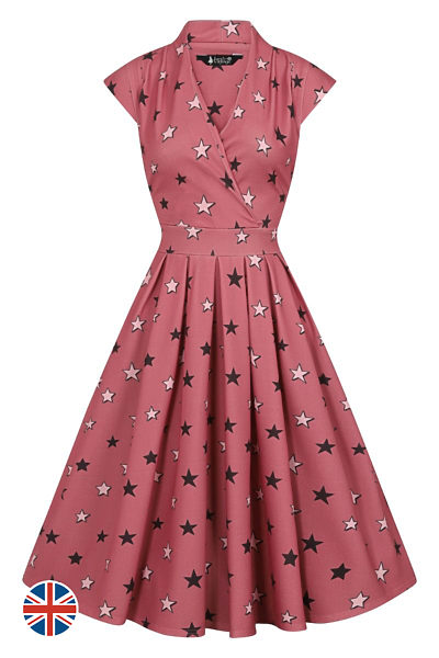 Růžové šaty s hvězdami Lady V London Eva