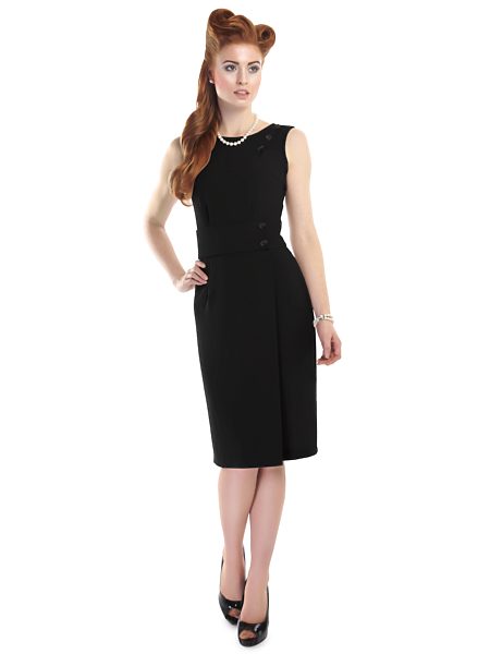 Elegantní pouzdrové černé šaty Collectif Michelle