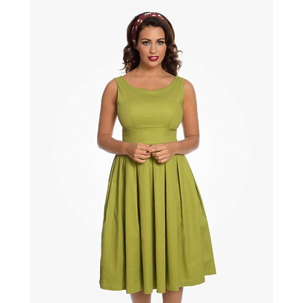 Olivově zelené šaty Lindy Bop Felicia