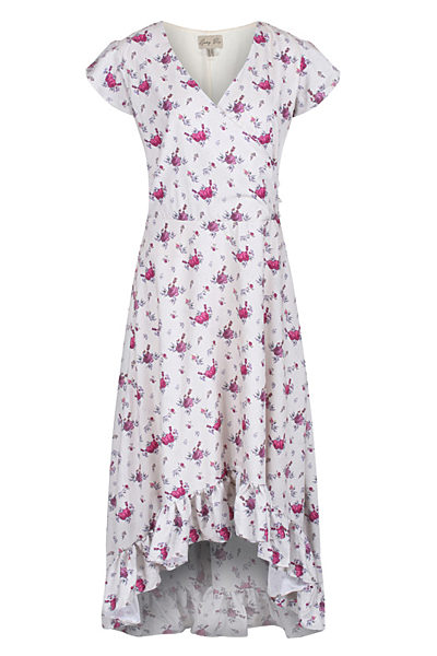 Béžové šaty s drobnými květy Lindy Bop Rena