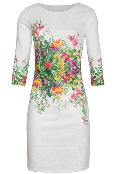 Bílé šaty s květinovým vzorem Smashed Lemon Lalita