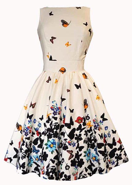 Bílé šaty s motýlky Lady V London Tea