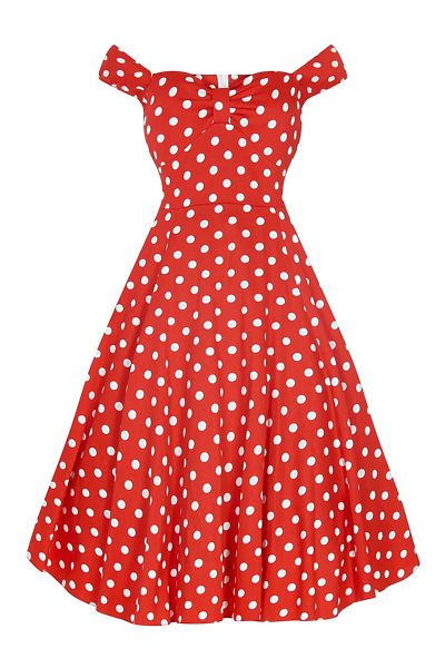 Červené šaty s puntíky Lady V London Josie