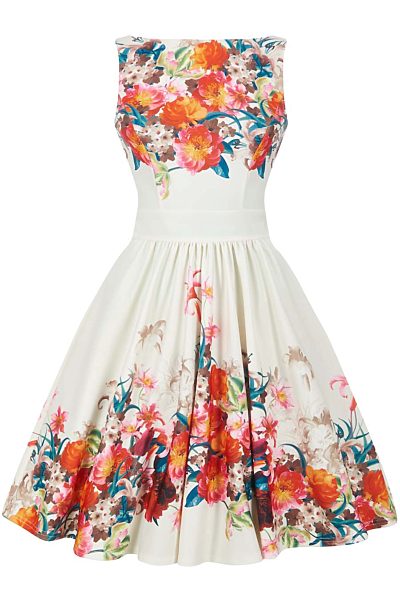 Elegantní retro šaty s květy Lady V London Tea