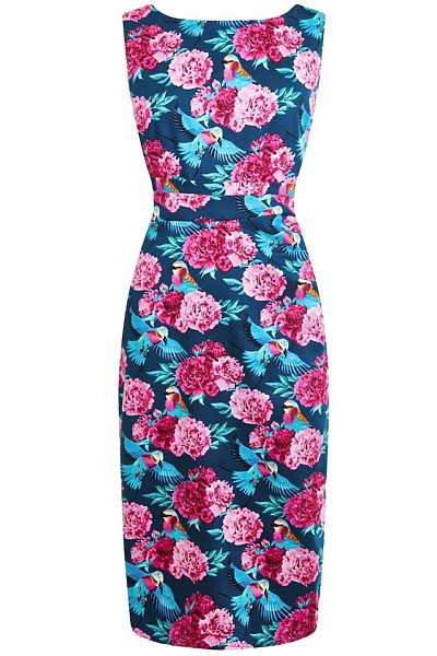Pouzdrové šaty s růžovými květy Lady V London Venus