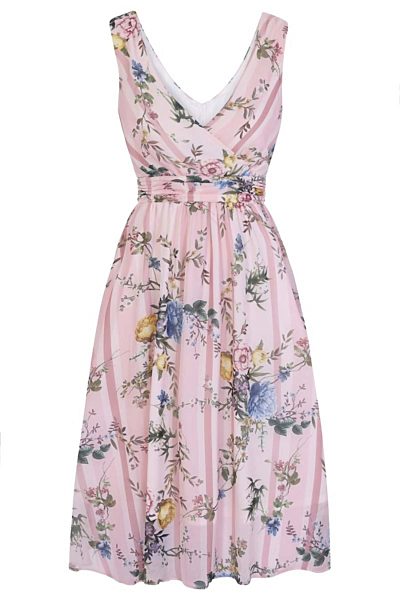 Růžové šaty s pruhy Lady V London Gracie