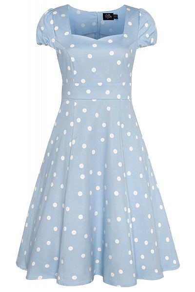 Světle modré šaty s puntíky Dolly & Dotty Claudia