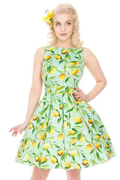 Světle zelené šaty s citróny Lady V London Tea