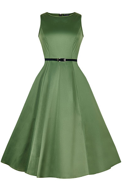 Zelené saténové šaty Lady V London Audrey