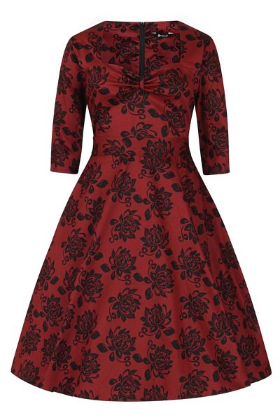 Červené šaty s květinami Lady V London Maria