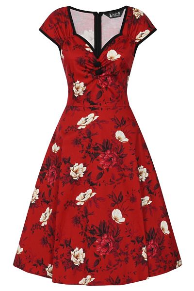 Červené šaty s růžemi Lady V London Isabella