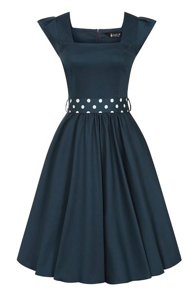Modré šaty s páskem Lady V London Swing