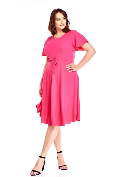 Sytě růžové šaty s rozevlátou sukní Gratex Ani