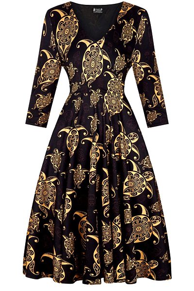 Černé žerzejové šaty se vzorem Lady V London Ella