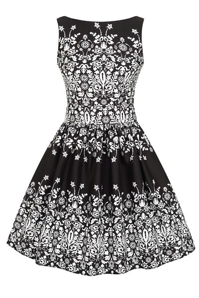 Černé šaty s bílými květy Lady V London Tea