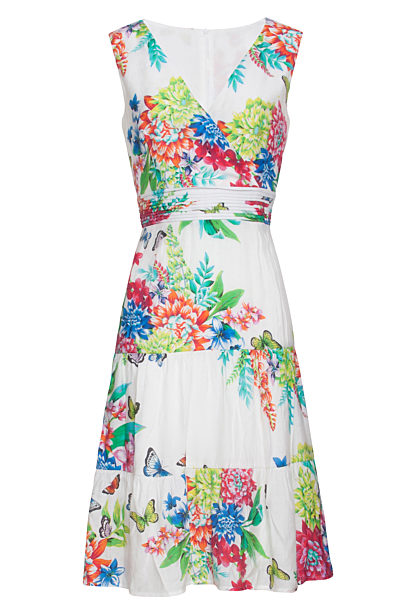 Letní bílé šaty s květy Smashed Lemon Irma