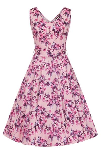 Růžové šaty s květy Lady V London Charlotte
