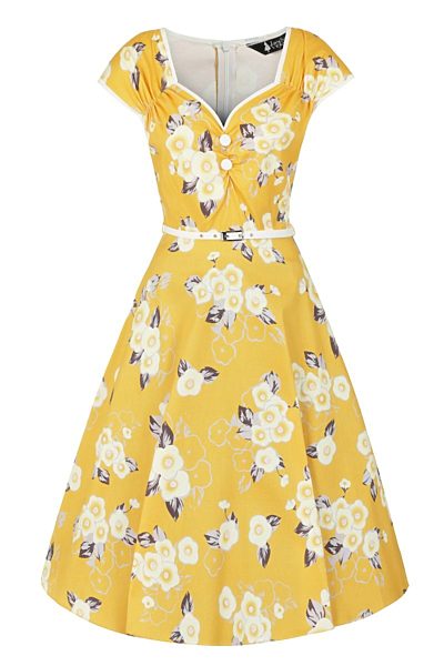 Žluté šaty s květy Lady V London Isabella