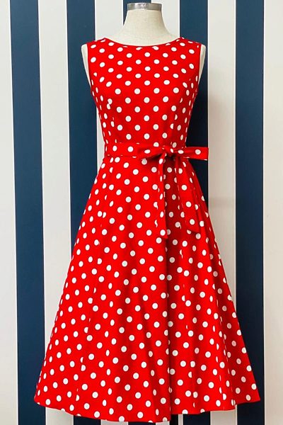 Červené šaty s puntíky Lady V London Audrey