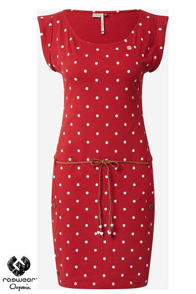 Červené šaty s bílými puntíky Ragwear