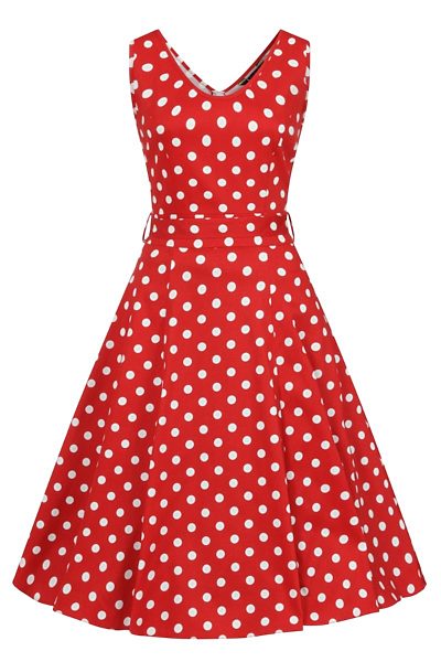 Červené šaty s puntíky Lady V London Charlotte
