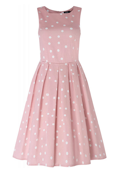 Růžové šaty s puntíky Annie