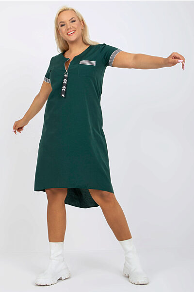 Tmavě zelené volnočasové šaty Viana