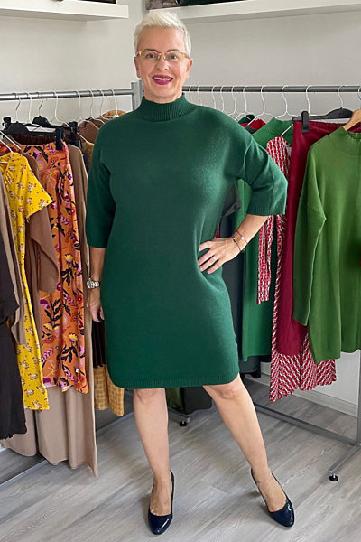 Zelené úpletové šaty / delší svetr Dolce