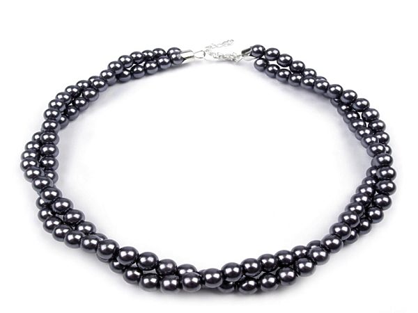 Perlový náhrdelník ocelově šedý Gita