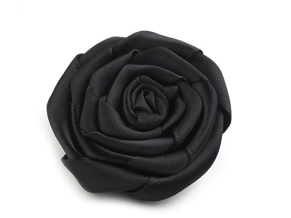 Látková brož růže černá Marlow