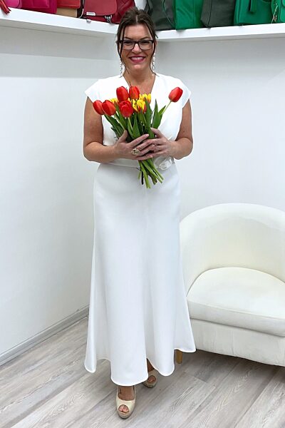 Bílé svatební/společenské šaty Róza