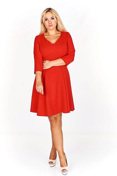 Červené šaty se sukní Milano Moda Augusta