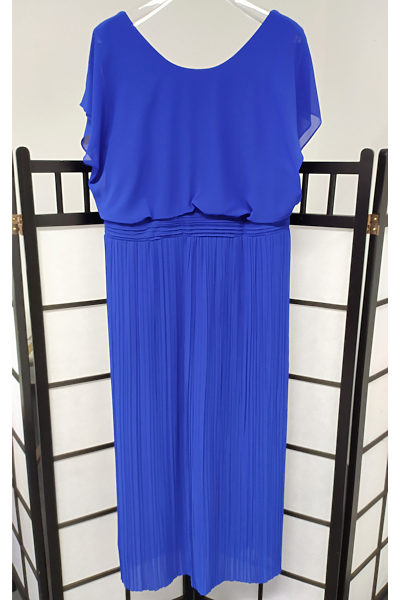Kobaltové šaty s plisovanou sukní Gabriela Visconti Elin