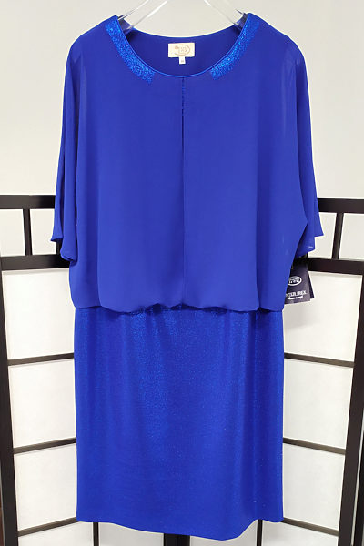 Kobaltové šaty s pouzdrovou sukní Inter Irex Ingred