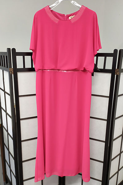 Růžové šaty s ozdobným lemem Inter Irex Gisli