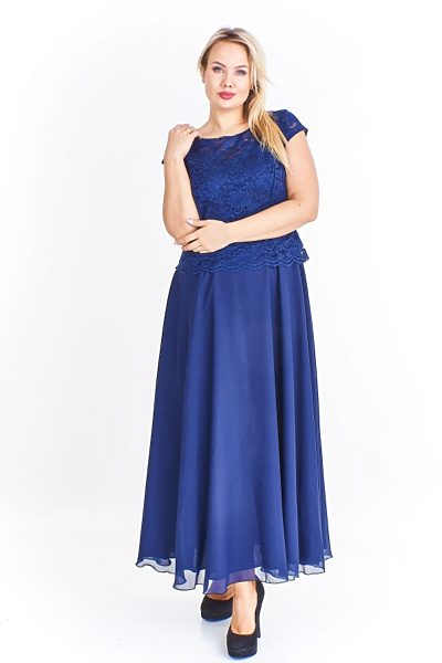 Tmavě modré dlouhé společenské šaty M&SZ Kamili
