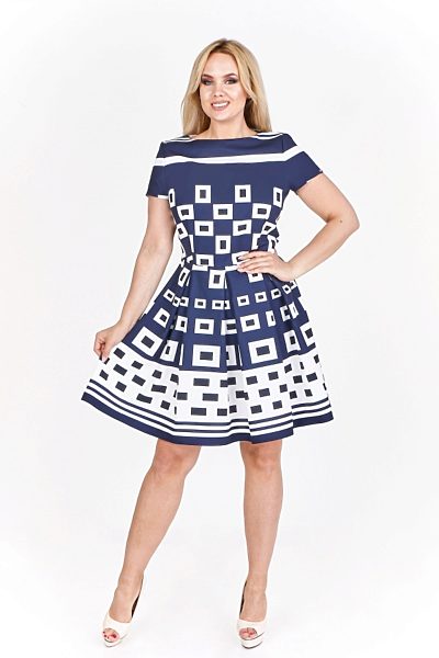 Tmavě modré šaty s bílými vzory Filloo Filly