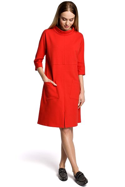 Červené volnočasové šaty Moe Laya