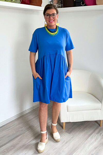 Modré pohodové šaty