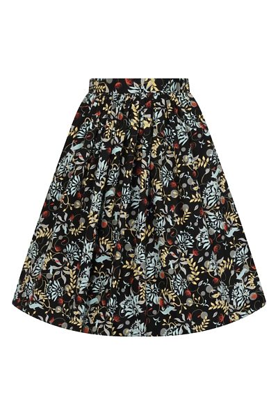 Černá vintage sukně s květenou Lady V London Alba